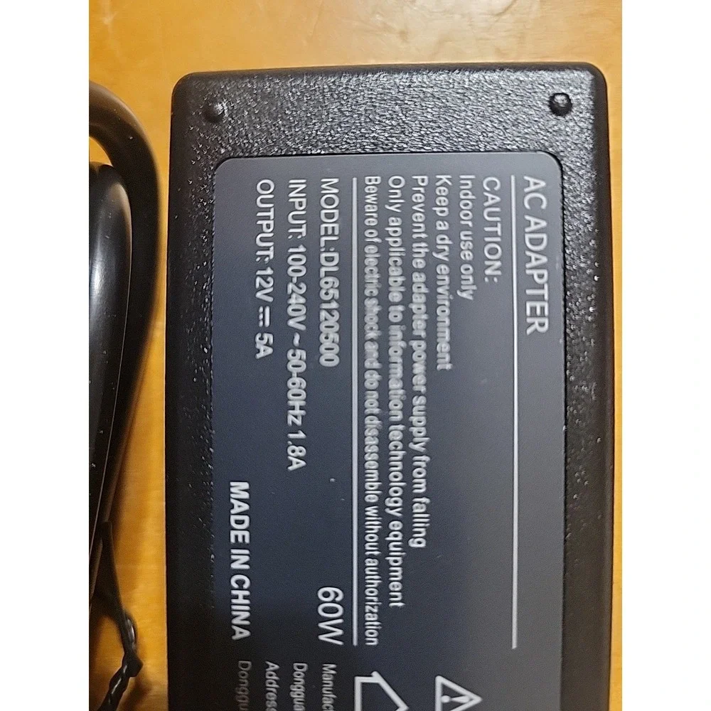 60w AC‎ Adapter DL65120500 12v DV @ 5A